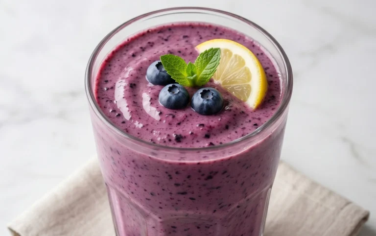 Blueberry Avocado Smoothie With Lemon & Yogurt