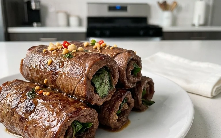 Thai Basil Beef Rolls