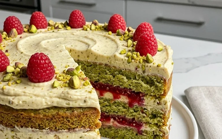 Pistachio Raspberry Cake