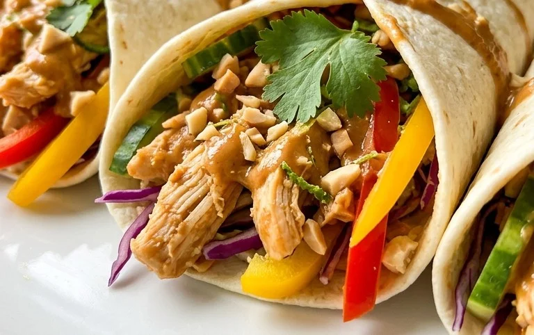 Thai Peanut Chicken Wraps
