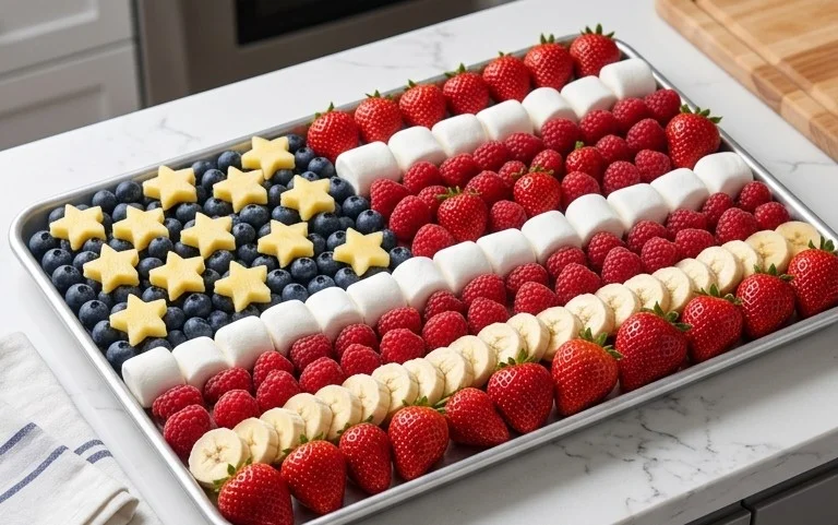 4th of July Fruit Platter Idea | How to Make an American Flag