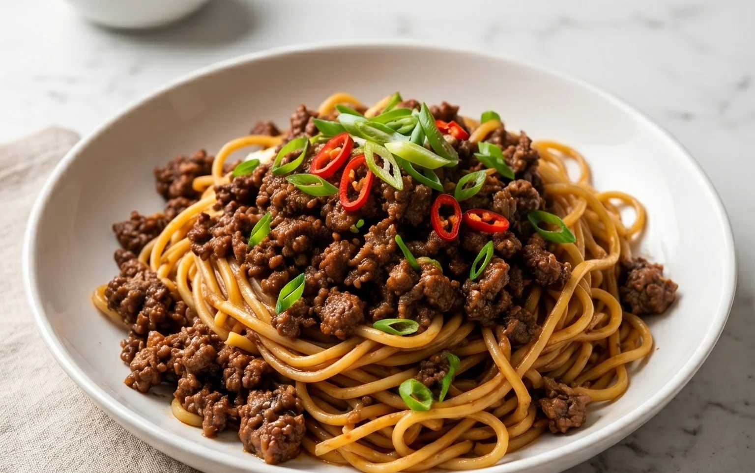 Asian Ground Beef Noodles
