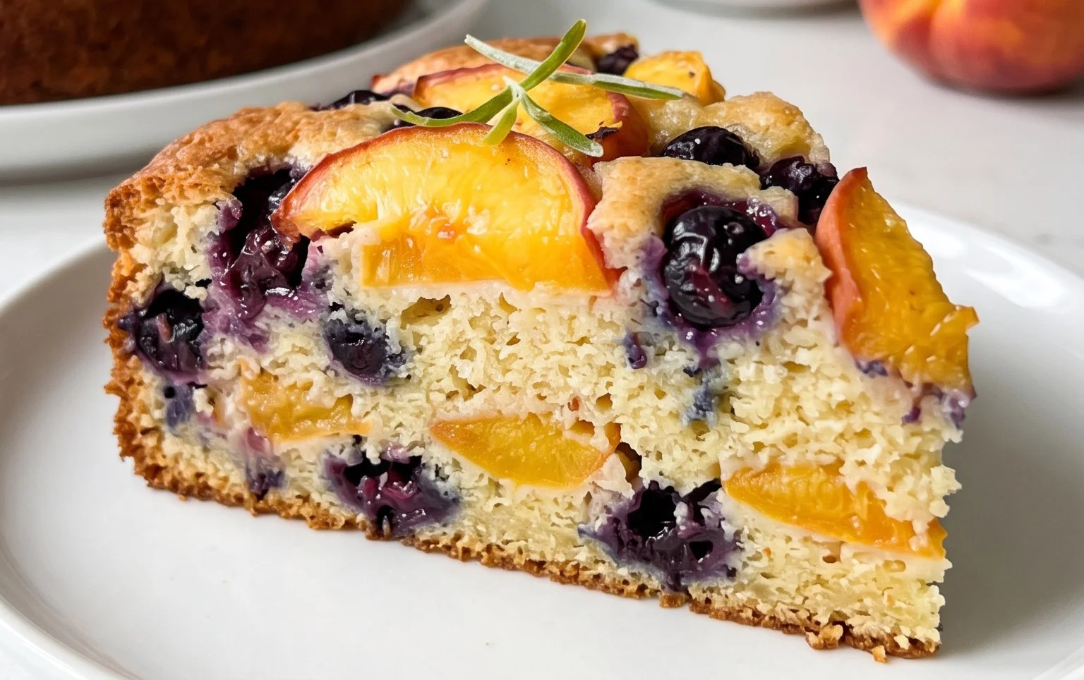 Peach and Blueberry Greek Yogurt Cake