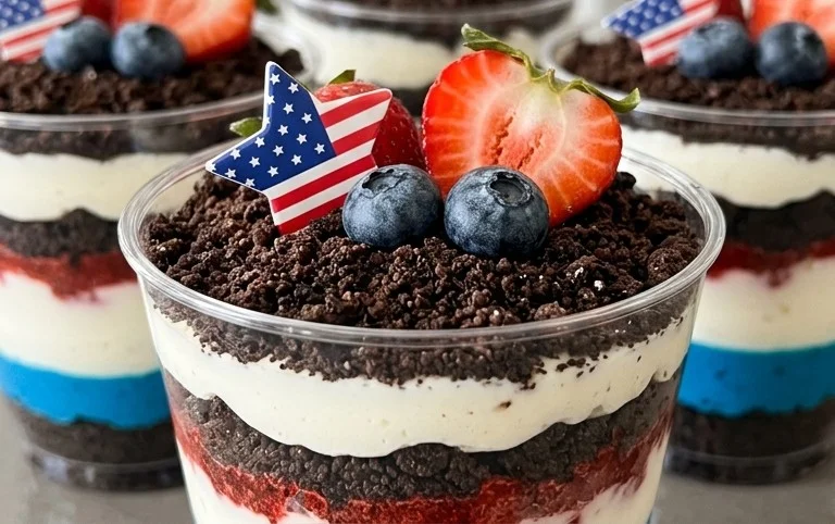 Red, White and Blue Dirt Cups