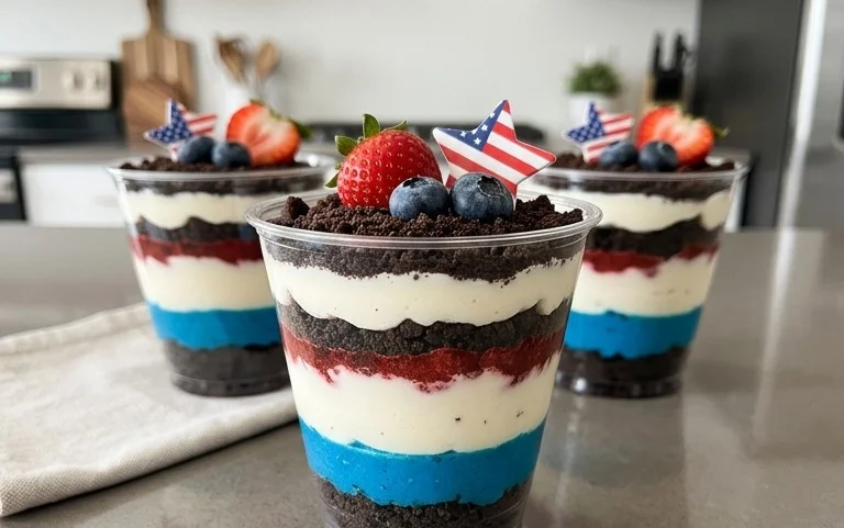 Red, White and Blue Dirt Cups
