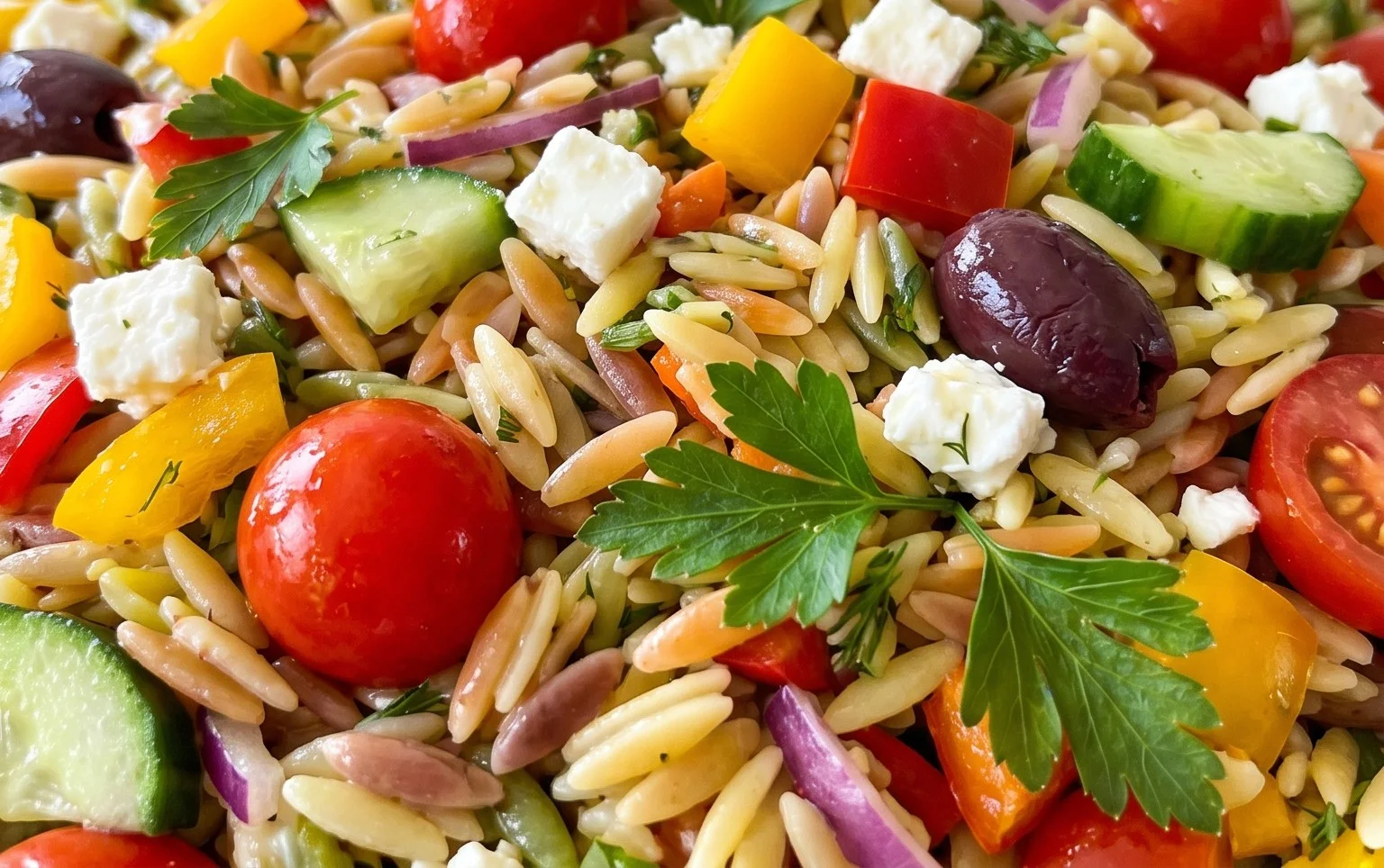 Rainbow Orzo Salad