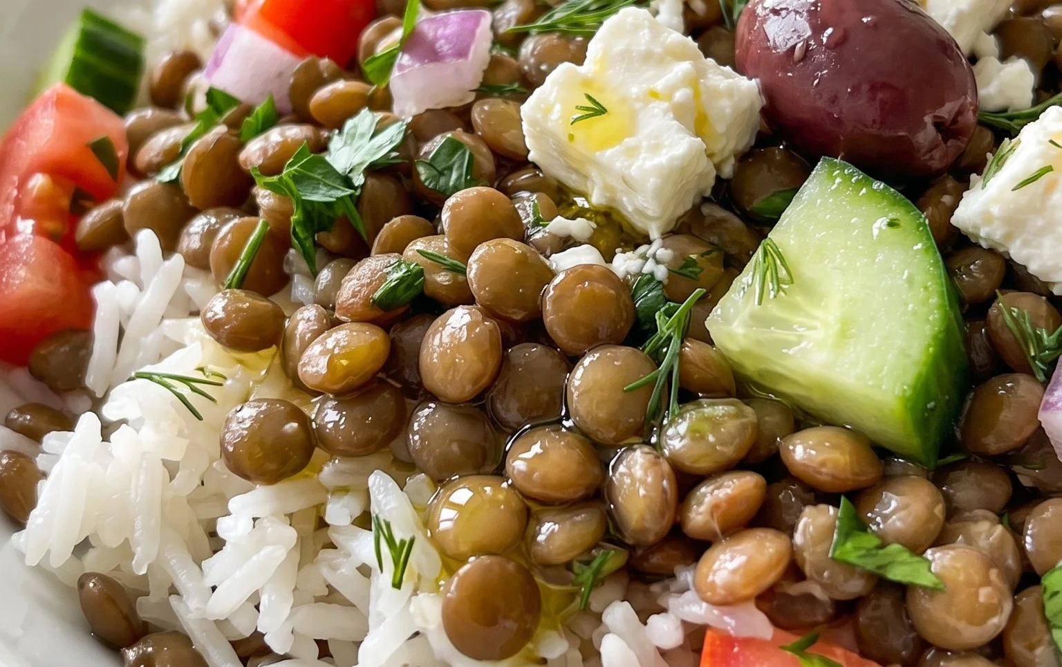 Easy Mediterranean Lentils and Rice