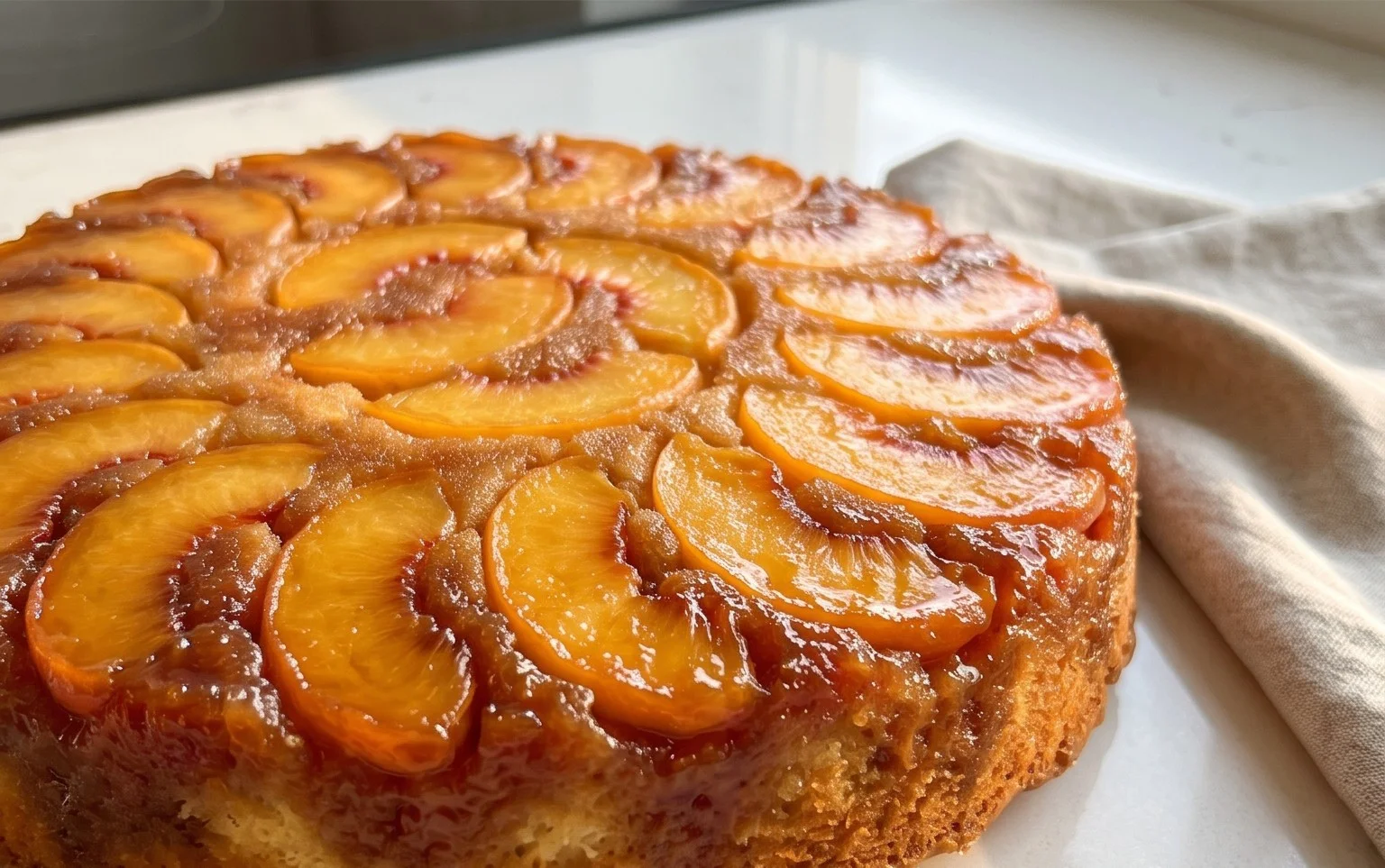 Peach Upside-Down Cake Recipe