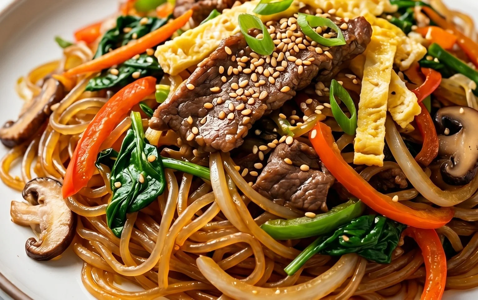 Japchae (Korean Glass Noodle Stir Fry)