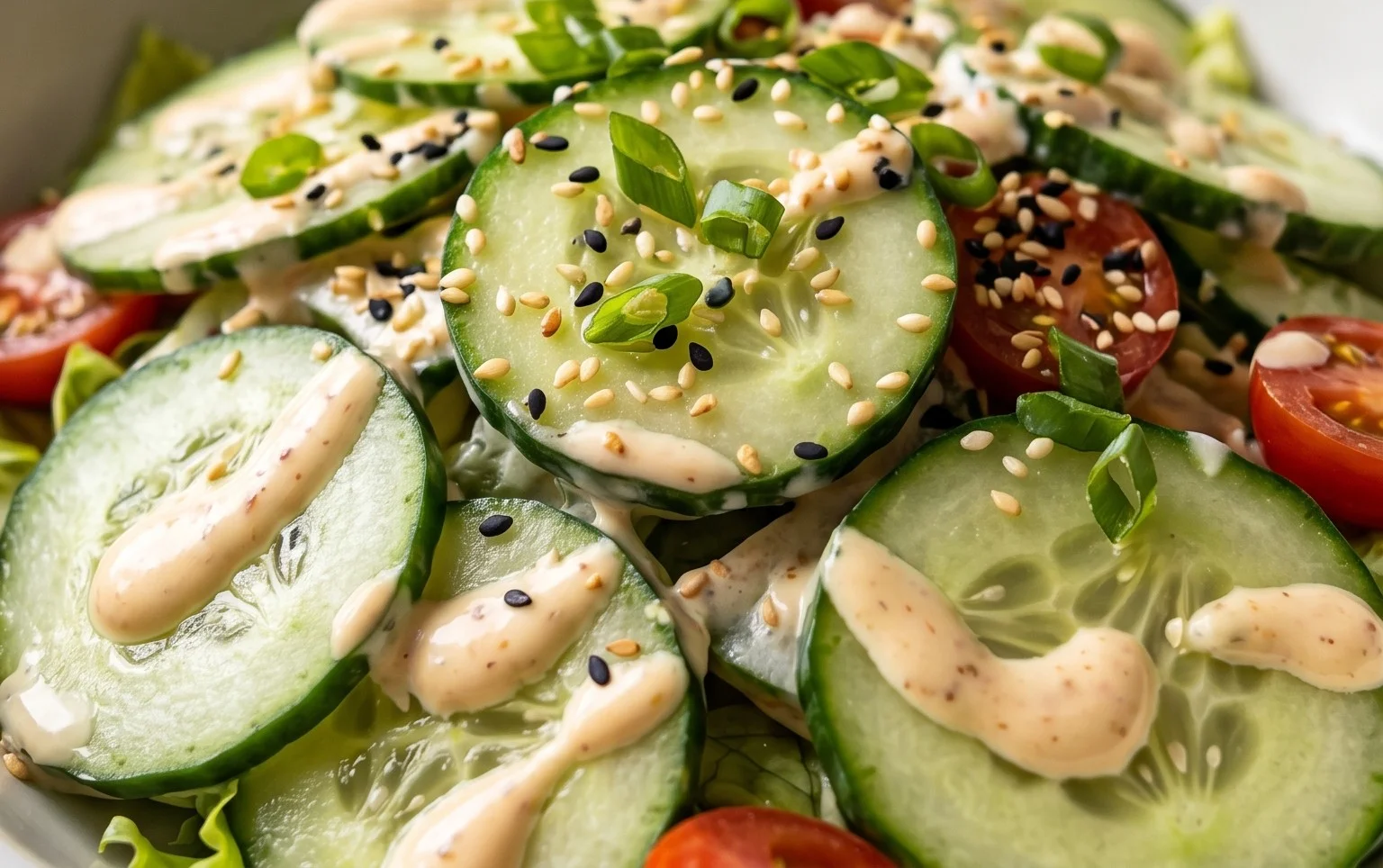 Creamy Asian Cucumber Salad Bowl