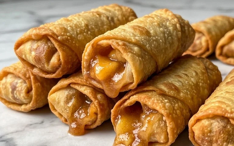 Peach Cobbler Egg Rolls