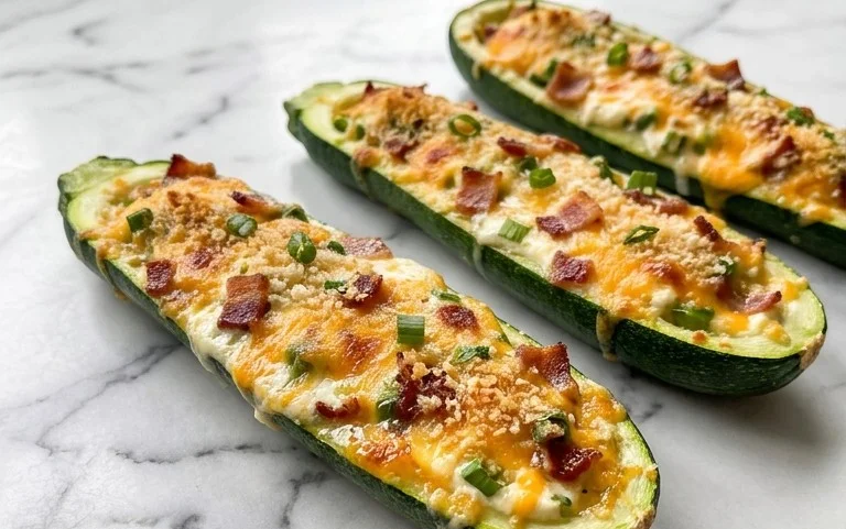 Jalapeno Popper Zucchini Boats
