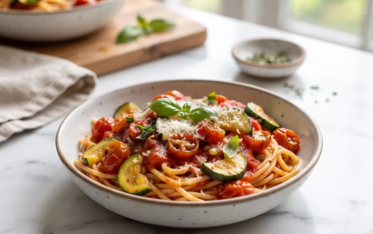 Healthy Tomato Zucchini Pasta