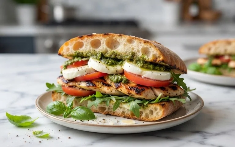 Chicken Pesto Caprese Sandwich
