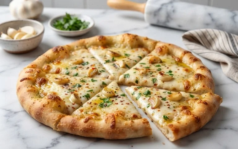 buttery garlic pizza