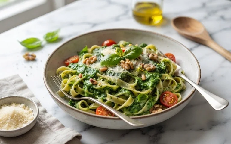 Pasta with Spinach Sauce