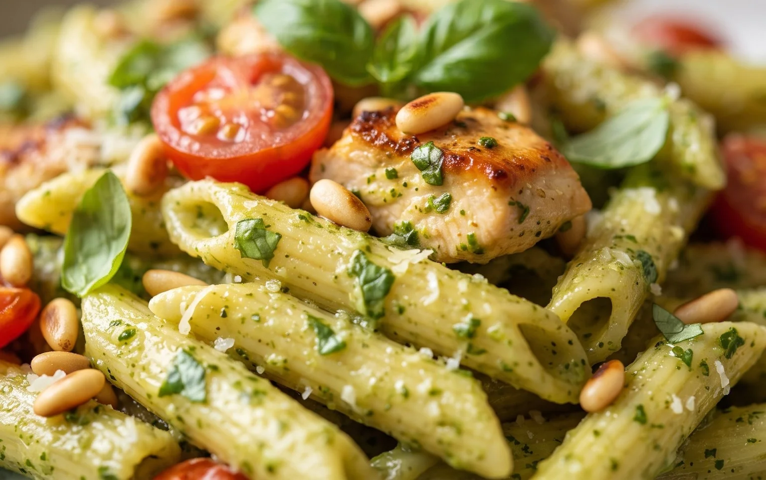 Creamy Chicken Pesto Pasta