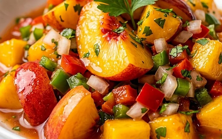 Sweet & Spicy Peach Salsa Canning Recipe