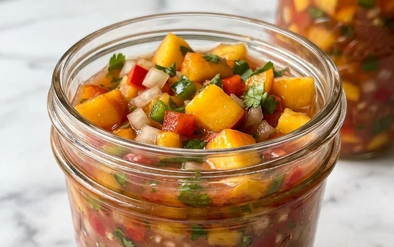Sweet & Spicy Peach Salsa Canning Recipe