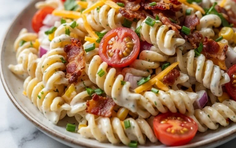 Beef Bacon Ranch Pasta Salad