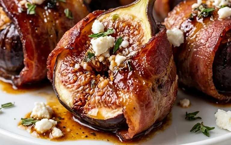 Beef Bacon Wrapped Stuffed Figs