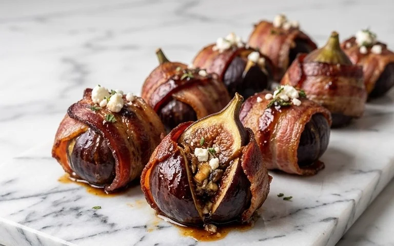 Beef Bacon Wrapped Stuffed Figs