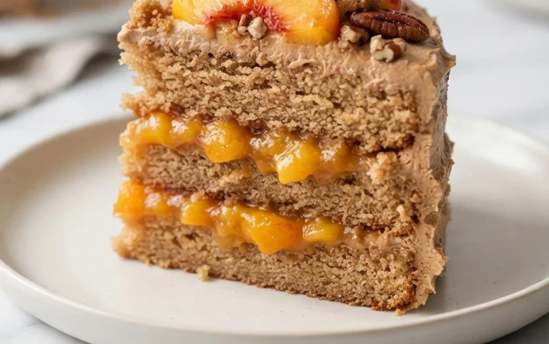 Brown Sugar Layer Cake with Peach Filling