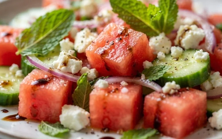 Watermelon Salad with Cucumber and Feta