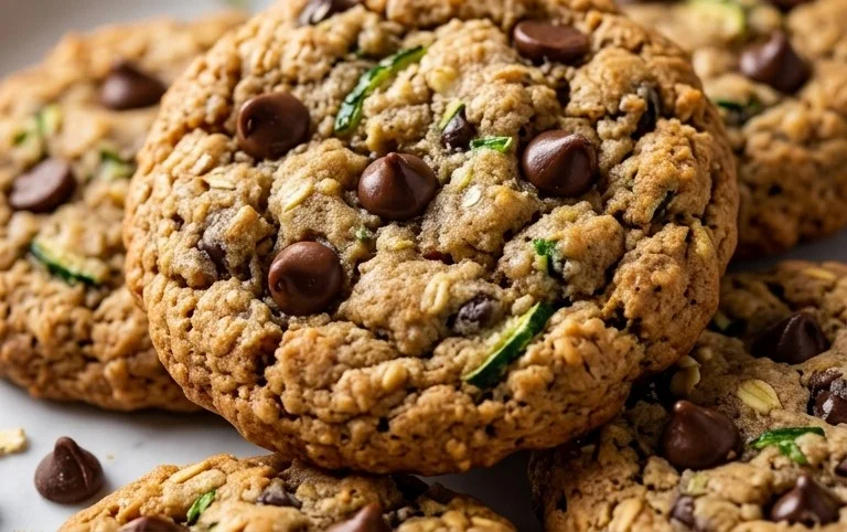 Homemade Zucchini-Oat Chocolate Chip Cookies