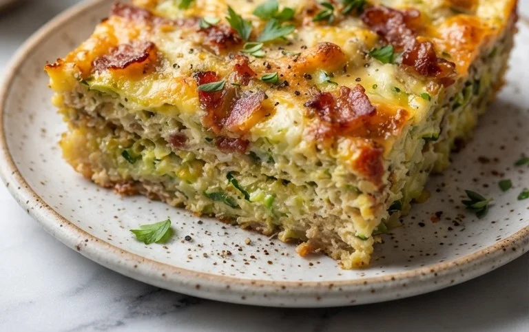 Zucchini and Beef Bacon Slice