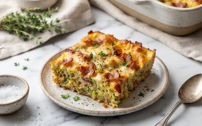 Zucchini and Beef Bacon Slice