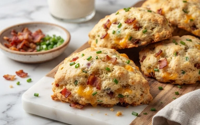 Beef Bacon Cheddar and Chive Scones