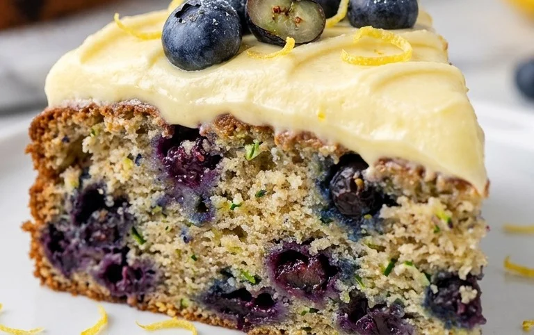 Blueberry Zucchini Cake with Lemon Buttercream